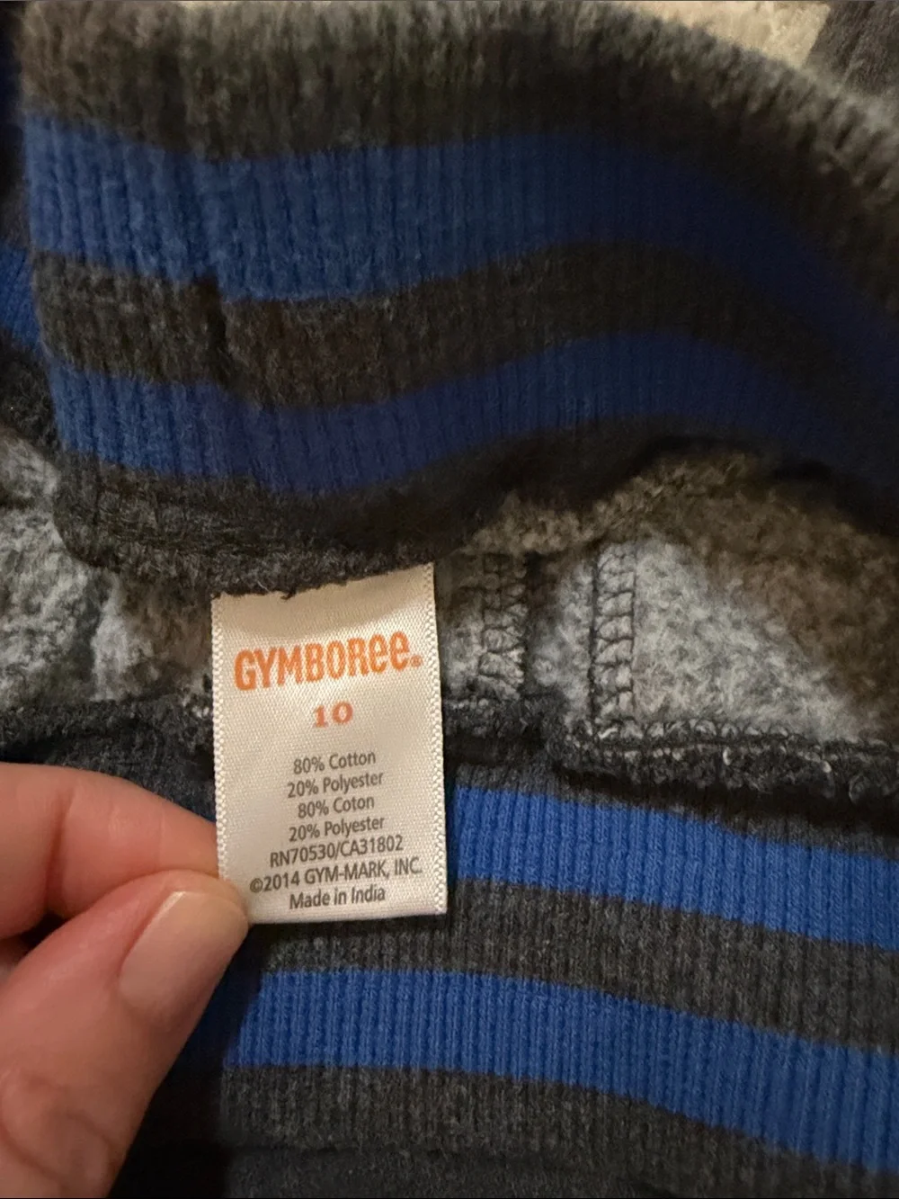 Gymboree Charcoal Jogger Pants with Blue Stripe Waistband